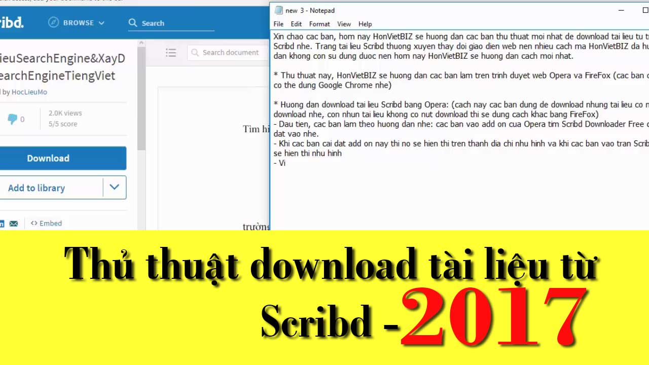 Thủ thuật download tài liệu từ Scribd (bài 1)