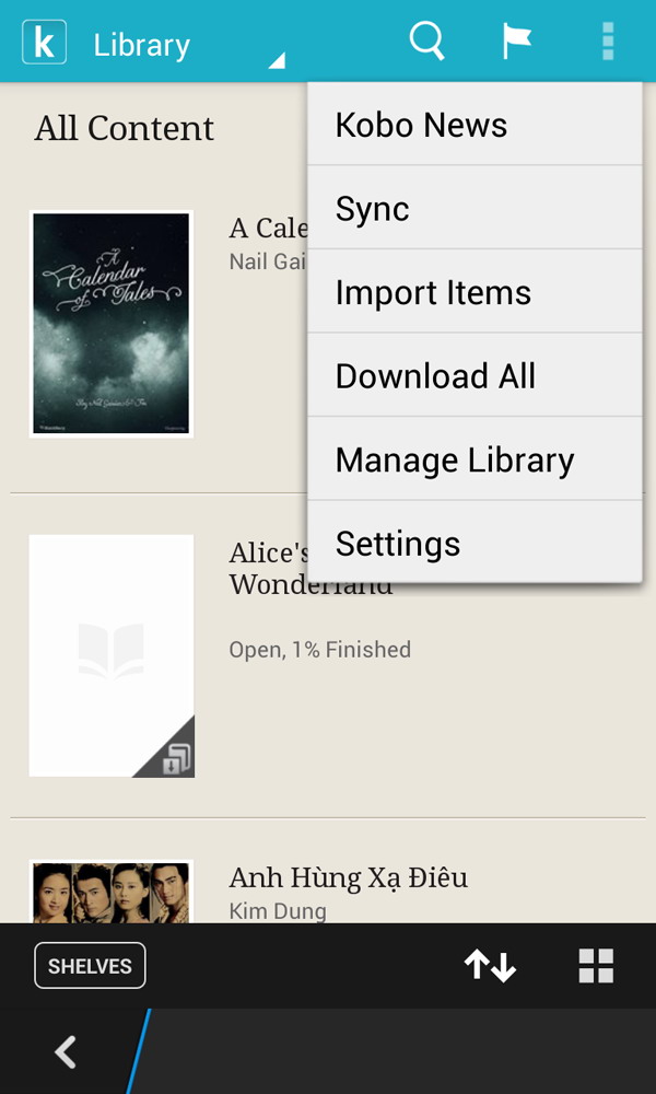 Kobo - ứng dụng đọc sách epub trên BlackBerry 10