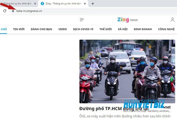 Thủ thuật HonVietBIZ | Hướng dẫn truy cập giao diện mobile phiên bản beta của Zingnews