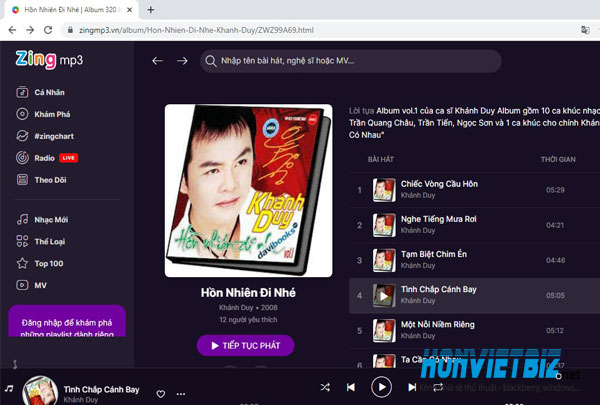 Thủ thuật HonVietBIZ | Hướng dẫn download nhạc và video trên trang ZingMp3